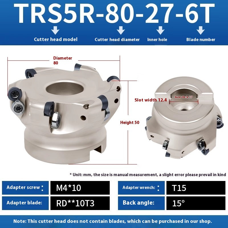 2078-CNC EMR round nose milling cutter head 50R5 plane finishing milling machine cutter head machining center 80/160/63R6 flying cutter head Shandong Denso Pricision Tools Co.,Ltd.